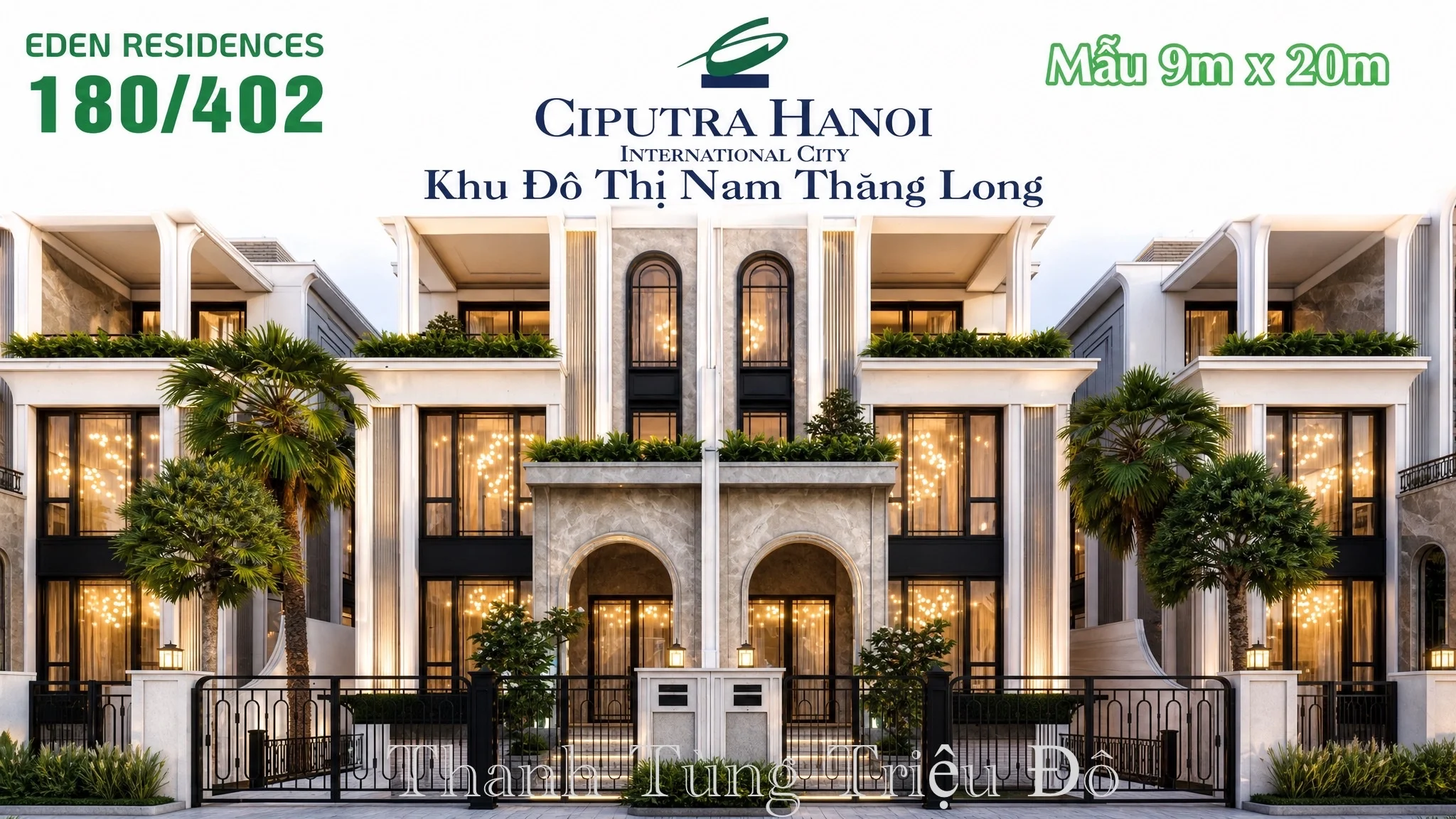 Thiết kế mặt đứng biệt thự khu P loại 180m2
