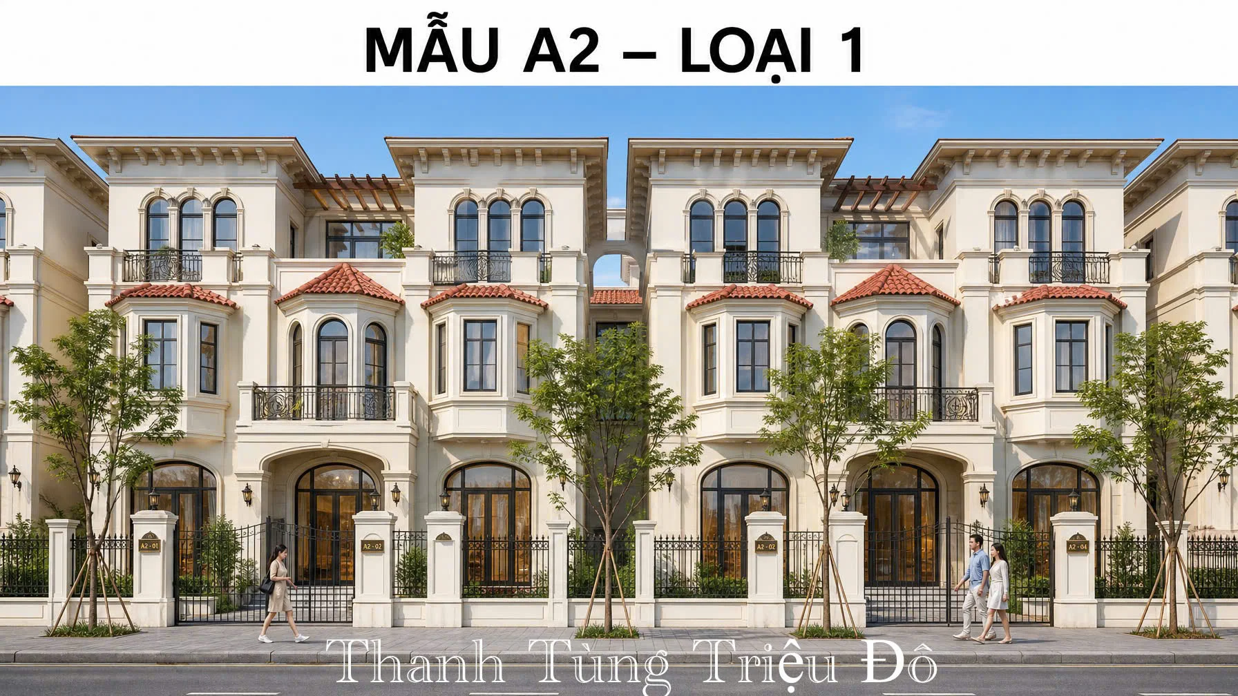 Bản vẽ thiết kế mặt đứng mẫu biệt thự Kita Ciputra diện tích 180m2